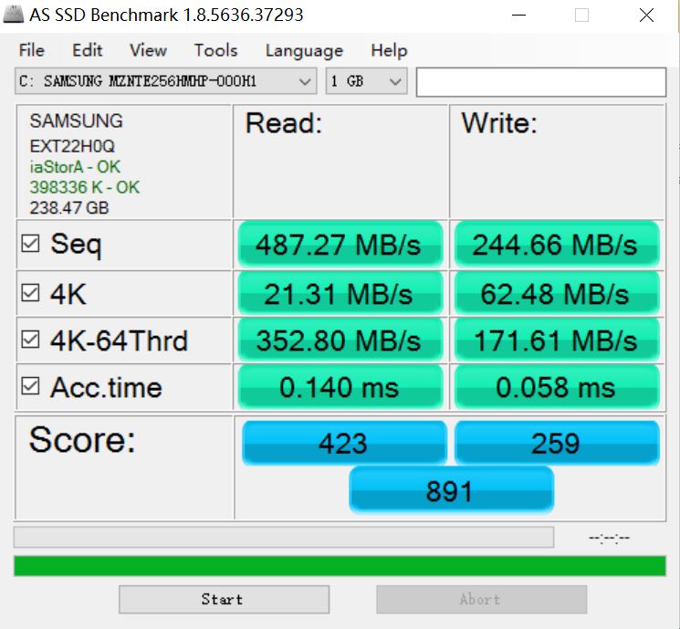 HP Spectre x360 SSD test